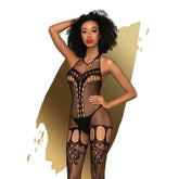 Penthouse Fancy Me Bodystocking with Open Crotch Black from Nice 'n' Naughty